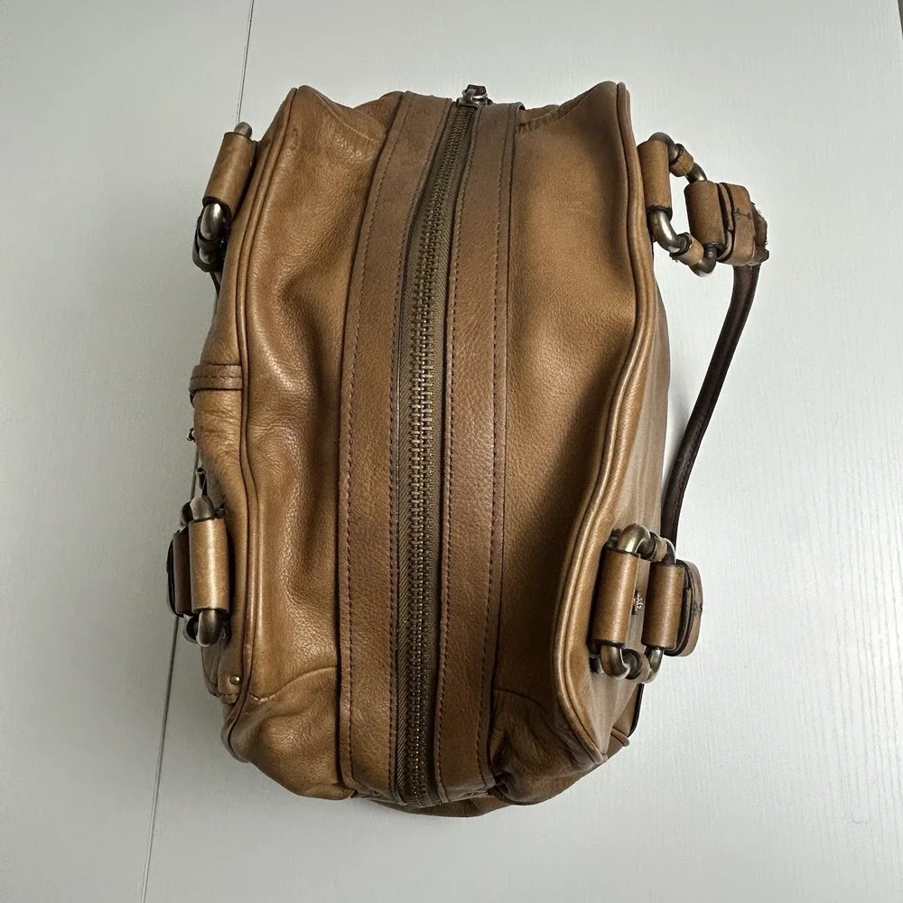 Vintage Juicy Couture Tan Brown Leather Shoulder Bag Y2K